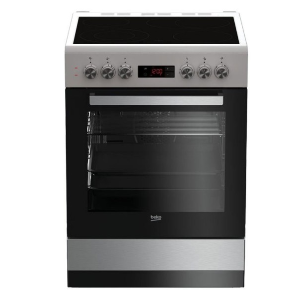 Fogão Vitrocerâmico Beko, Classe A, Inox, FSM67320GXS